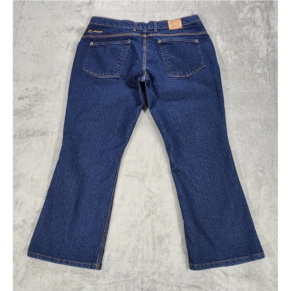 Origin‎ USA Boot Jeans Mens 36x28 Dark Wash Blue Regular Fit Bootcut Denim Pants